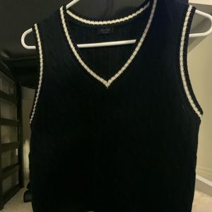 Dark blue cute basic crop top